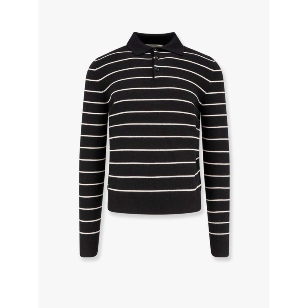 Tonywack Men Super Fine Merino Wool Striped Polo Shirt